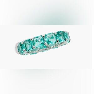 SAVVY CIE JEWELS Paraiba CZ Eternity Band Ring, size 8, New